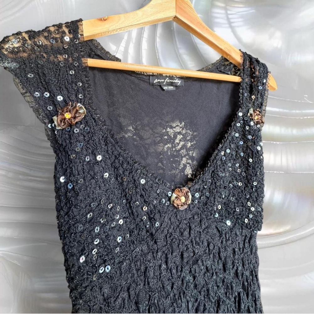 Vintage Ann Ferriday Lace Sequin Top - Picture 5 of 6